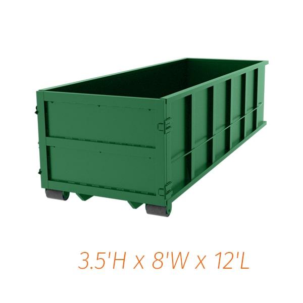 ten-yard dumpsters can accommodate up to 2-3 tons of weight